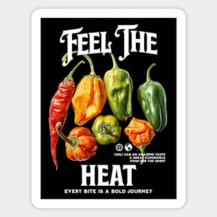 Chili feel the heat every bite is a bold journey CAPSICUM, chili fruits Magnet